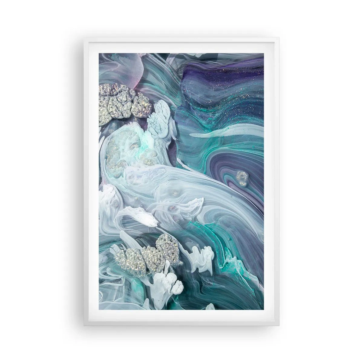 Affisch i vit ram - Blåhetens strömmar - 61x91 cm