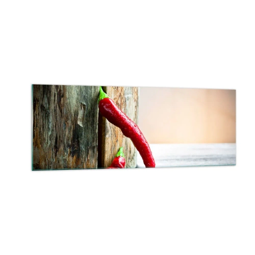 Glastavla - Bild på glas - Red hot chili peppers - 140x50 cm