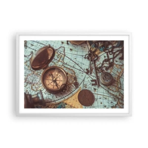 Affisch i vit ram - För äventyrare - 70x50 cm