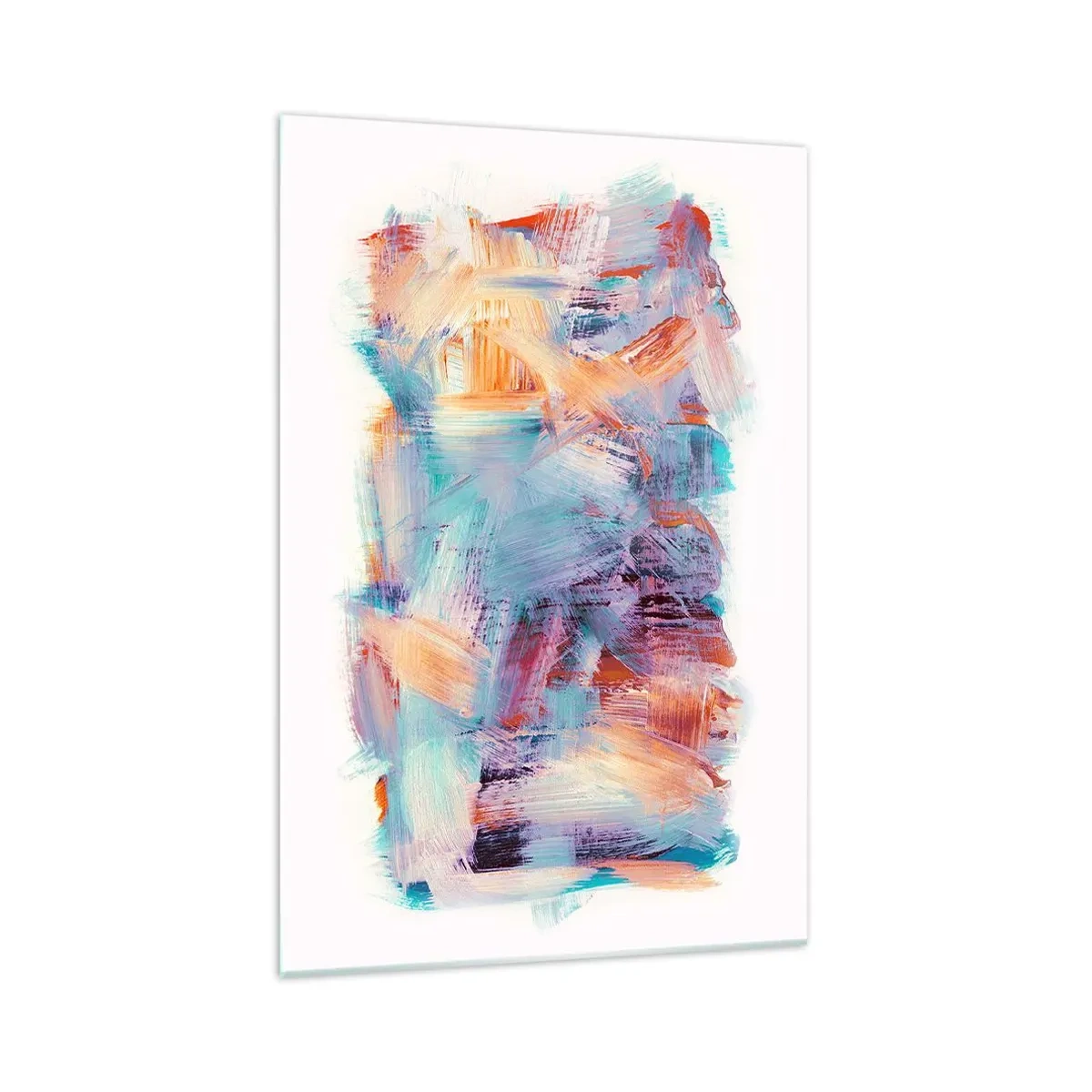 Glastavla - Bild på glas - Färgglad röra - 70x100 cm