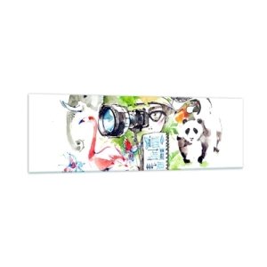 Glastavla - Bild på glas - I resenärens objektiv - 160x50 cm