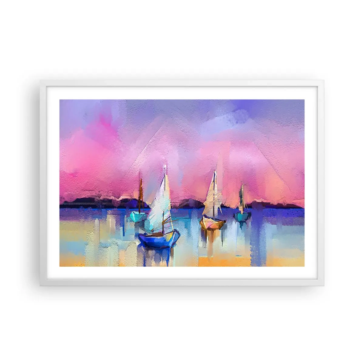 Affisch i vit ram - Riktning: öppet vatten - 70x50 cm