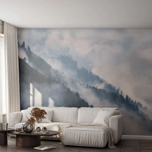 Fototapet Premium Canvas - Fjällens mystik - Landskap, Berg, Skog - 450x315 cm