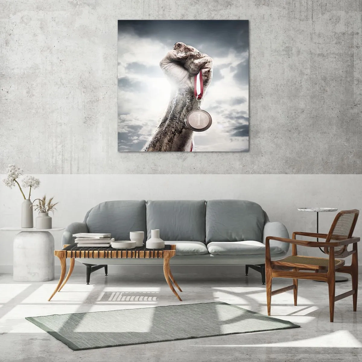 Glastavla - Bild på glas - Per aspera ad astra - 50x50 cm