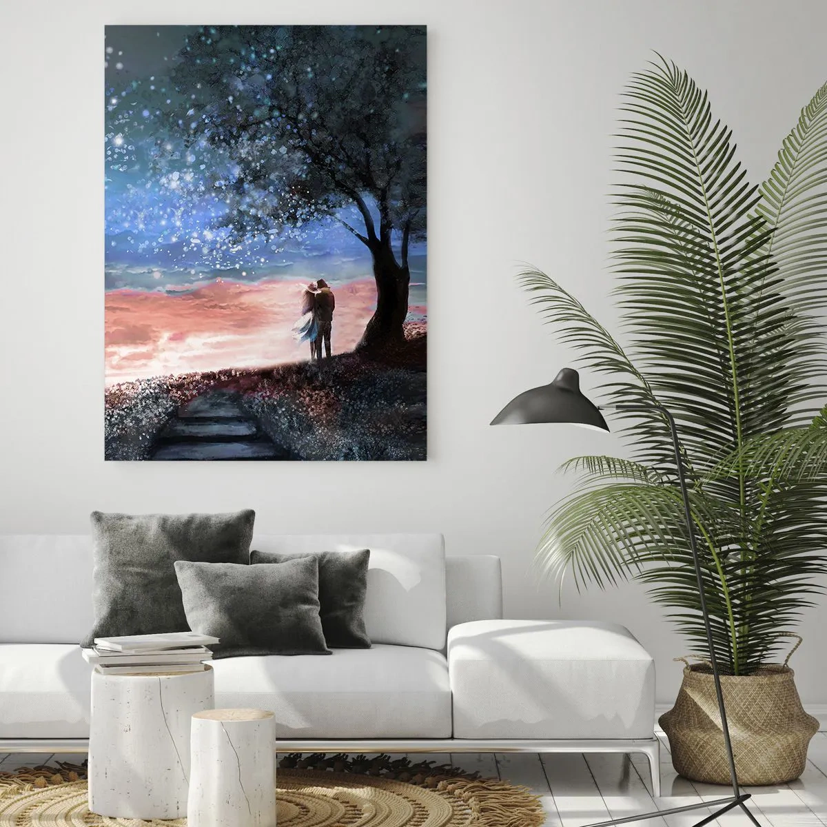 Glastavla - Bild på glas - Stjärnig spektakel - 50x70 cm