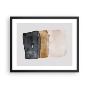 Affisch i svart ram - Komposition av jordens färger - 50x40 cm