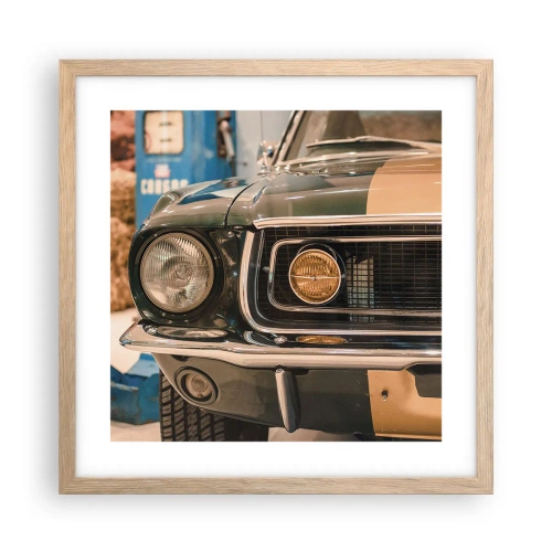 Affisch i ram av ljusek - Ett möte med legenden - 40x40 cm