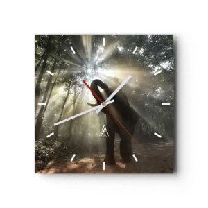 Väggklocka - Klocka på glas - Under en lycklig stjärna - 40x40 cm