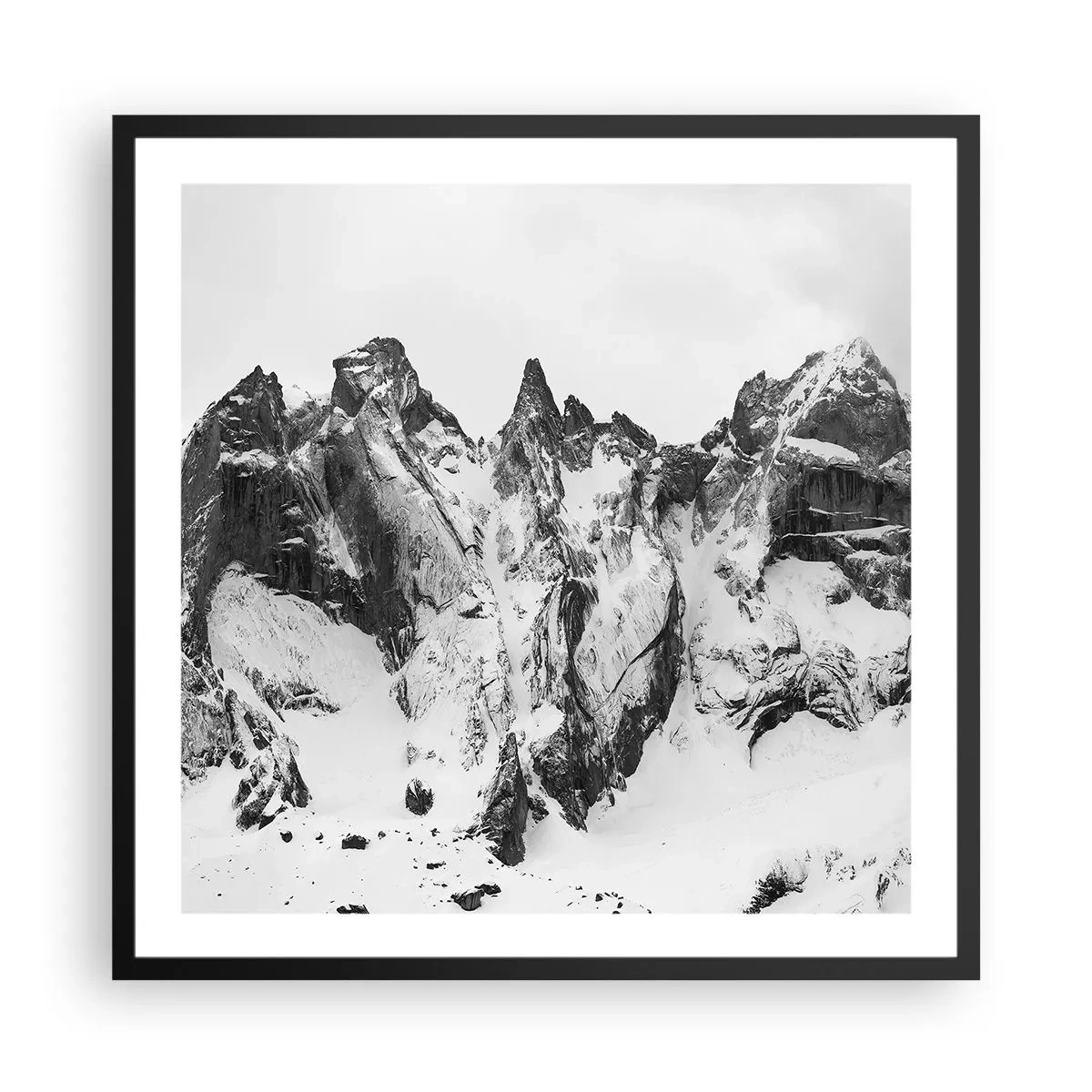 Affisch i svart ram - Granitfarlig bergsrygg - 60x60 cm