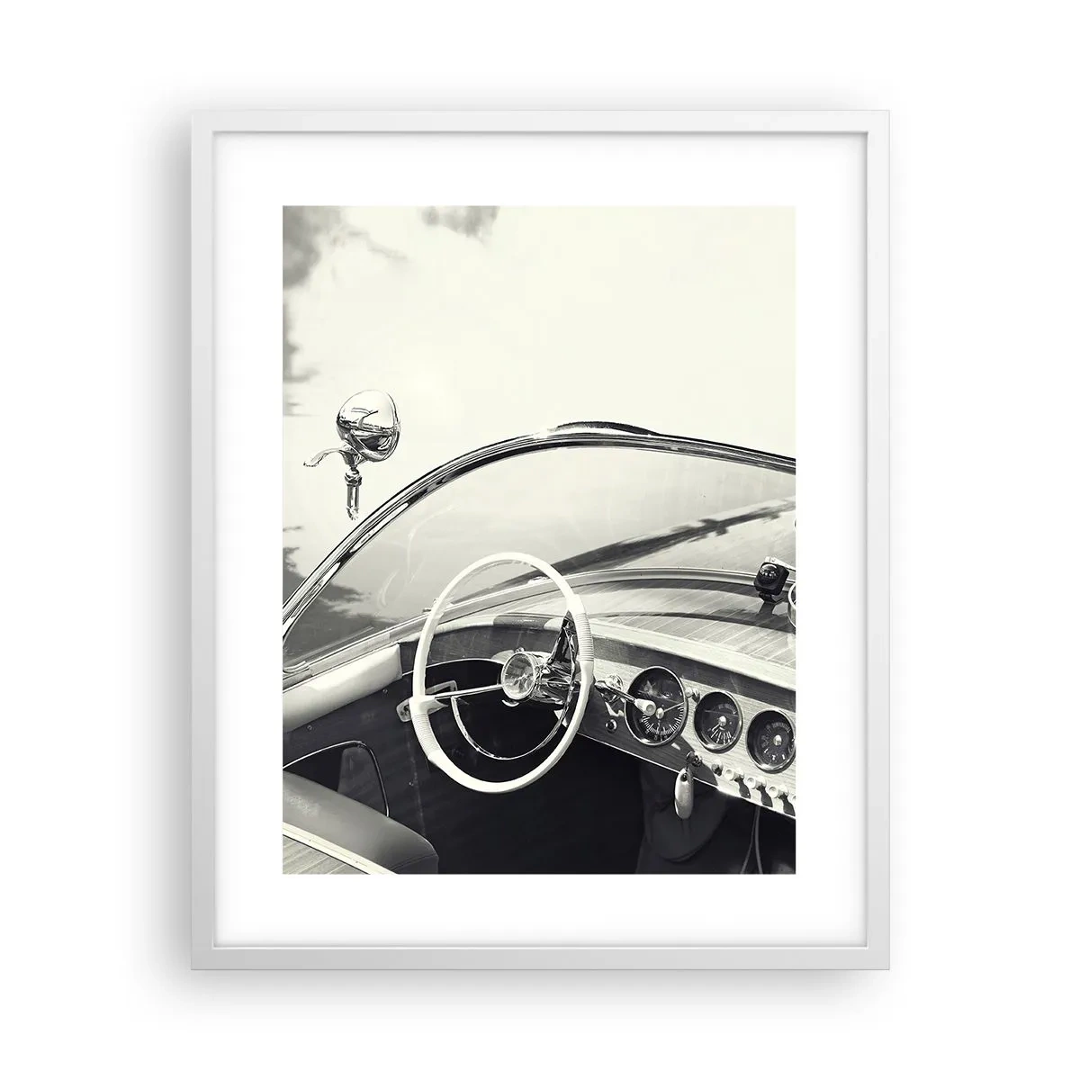 Affisch i vit ram - Väder för de rika - 40x50 cm