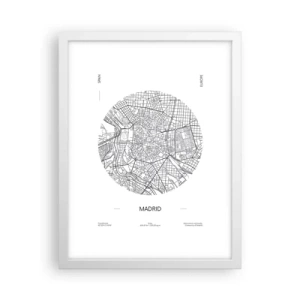 Affisch i vit ram - Madrids anatomi - 30x40 cm