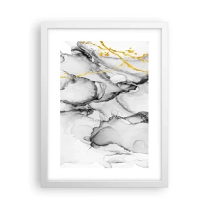 Affisch i vit ram - Komposition med guldmotiv - 30x40 cm