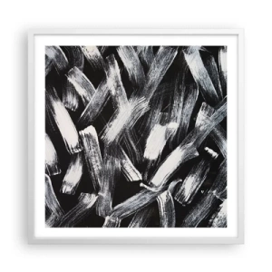 Affisch i vit ram - Abstraktion i industriell anda - 60x60 cm