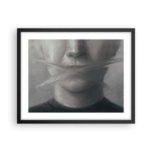 Affisch i svart ram - Inte ett ord - 50x40 cm