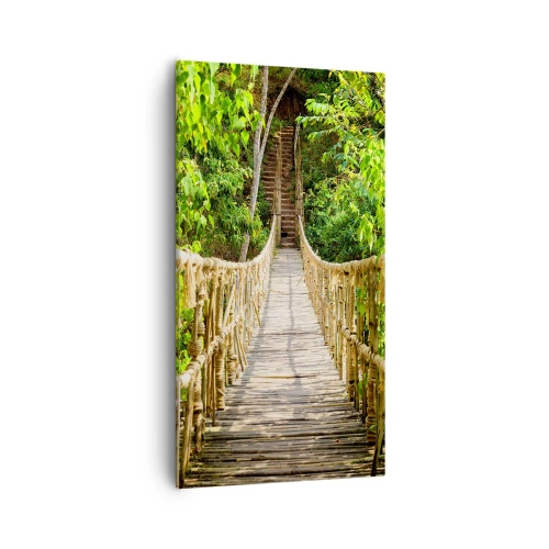Canvastavla - Bild på duk - Upphängd i grönskan - 55x100 cm