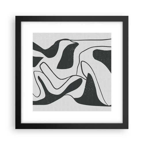 Affisch i svart ram - Abstrakt lek i en labyrint - 30x30 cm