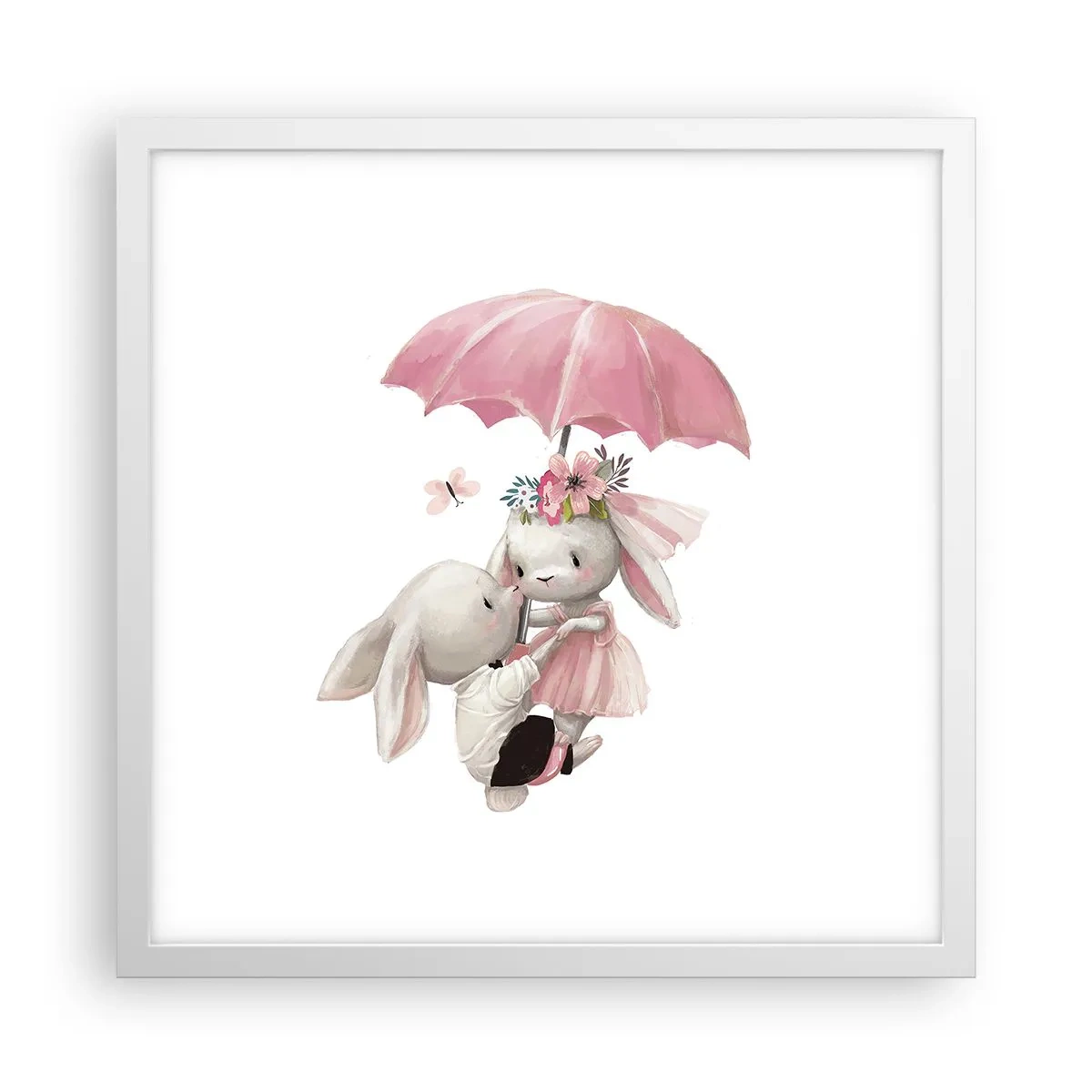 Affisch i vit ram - Det är just kärlek - 40x40 cm