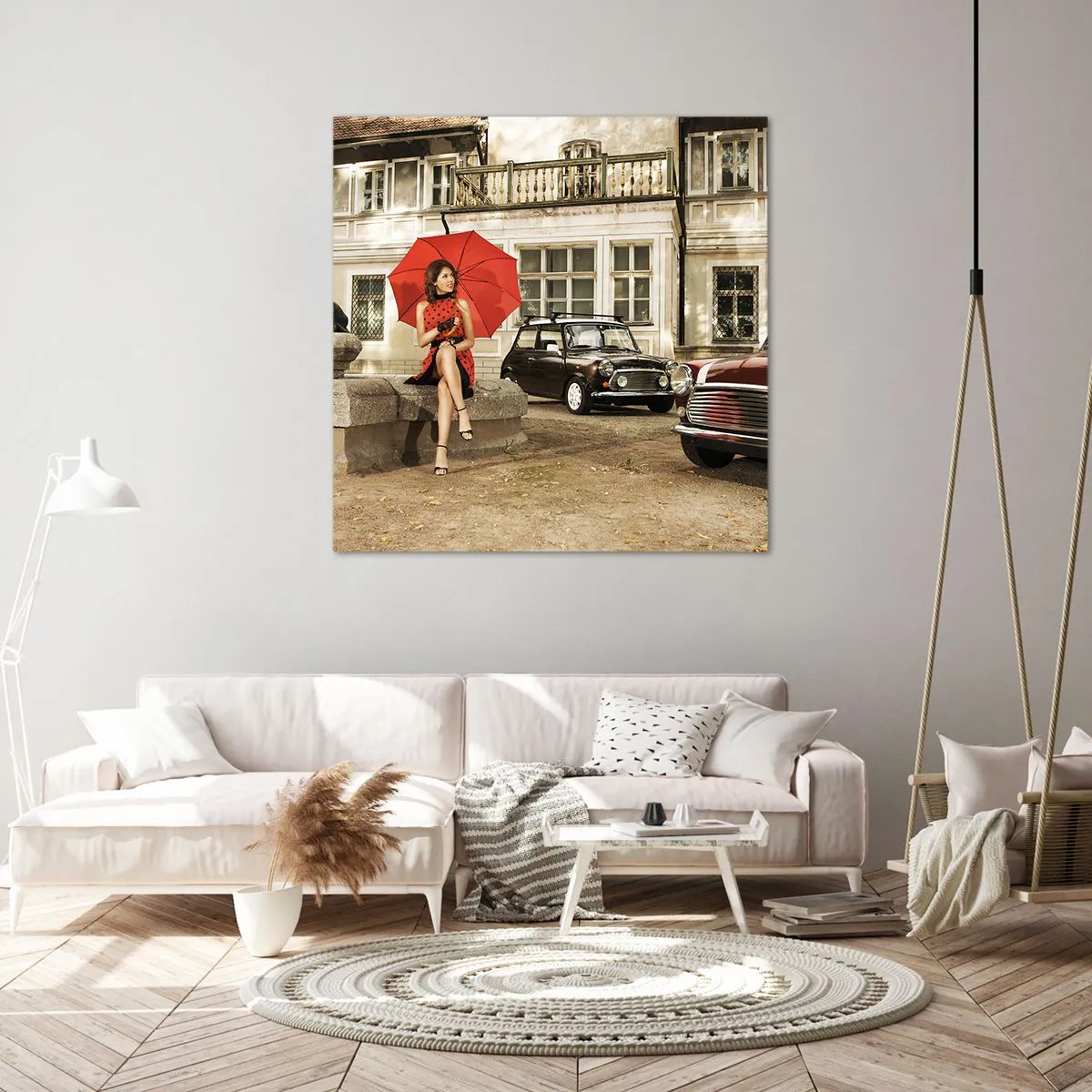 Canvastavla - Bild på duk - Sentimental miniresa - 70x70 cm