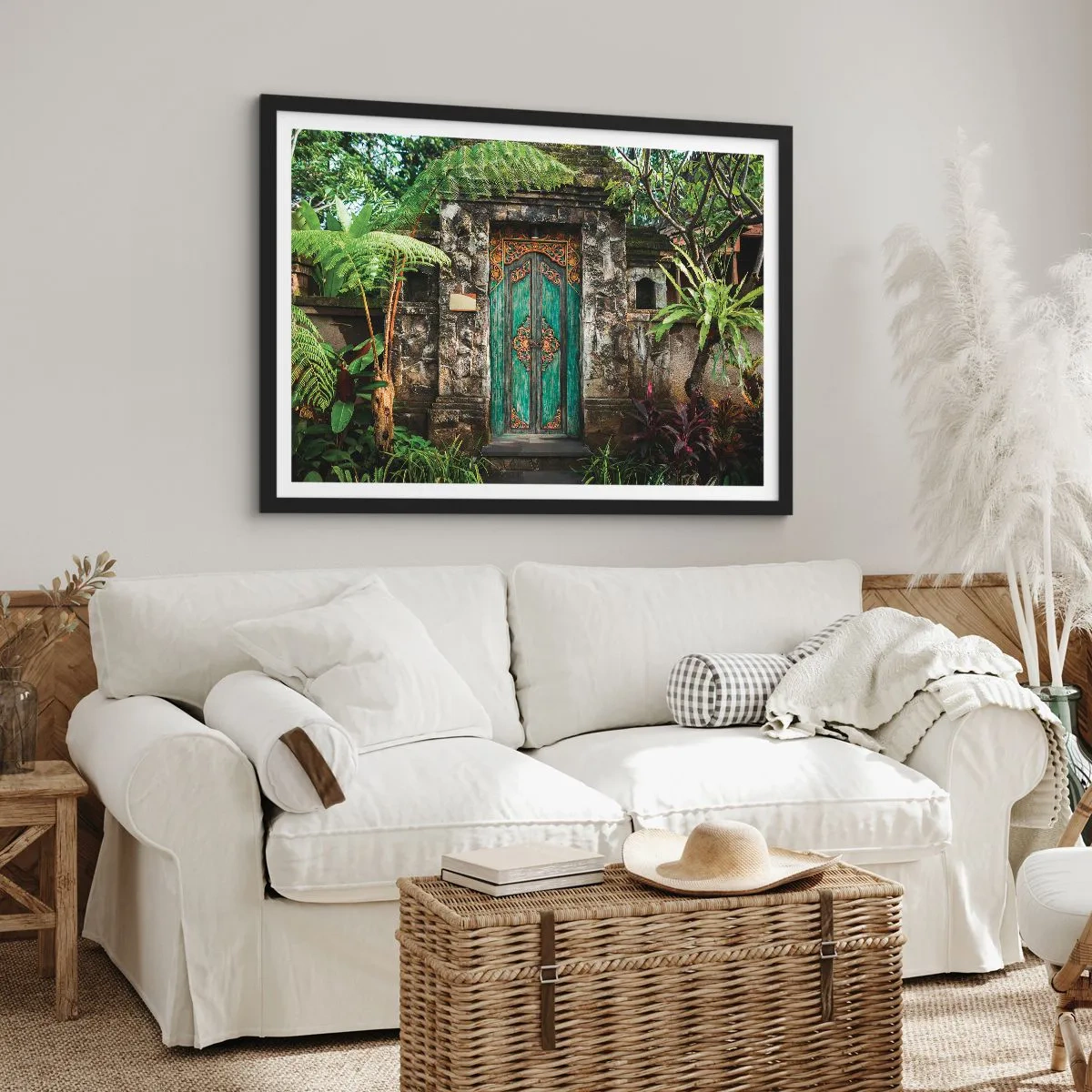 Affisch i svart ram - Dörren till exotiska världen - 70x50 cm