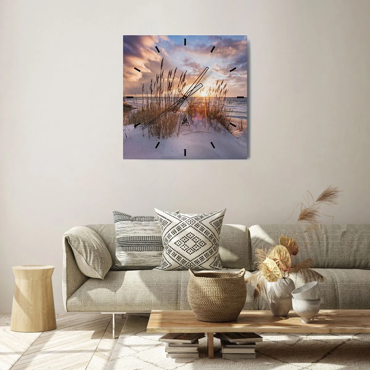 Väggklocka - Klocka på glas - Farväl till solen och vinden - 30x30 cm