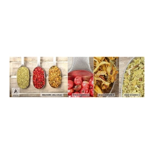 Provbit av fototapet Premium Sand - Köksmagi - Gastronomi, Örtkryddor, Örter - 100x30 cm
