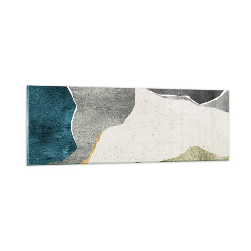 Glastavla - Bild på glas - Mosaikkomposition med en guldtråd - 90x30 cm