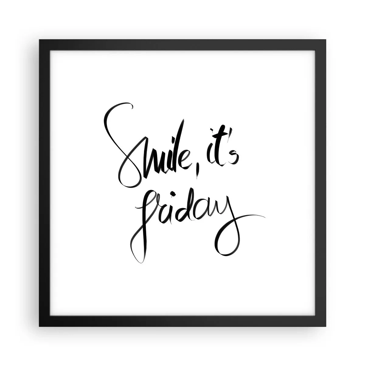 Affisch i svart ram - Riktig glädje - 40x40 cm