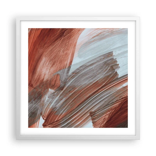 Affisch i vit ram - Höst- och blåsig abstraktion - 50x50 cm