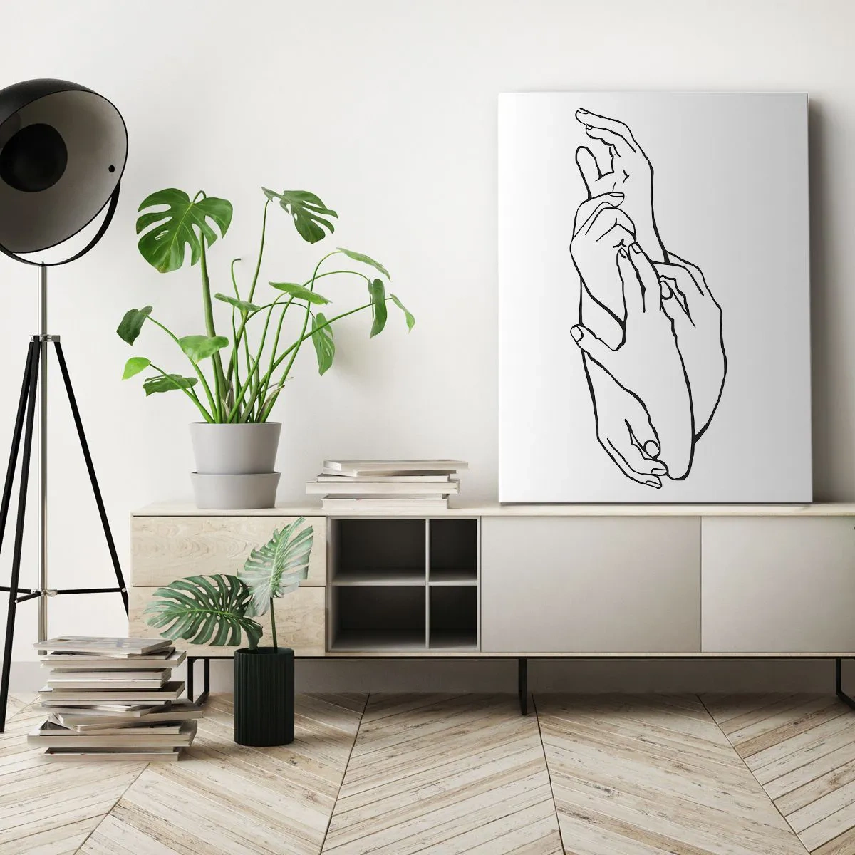 Canvastavla - Bild på duk - Hand i hand - 80x120 cm