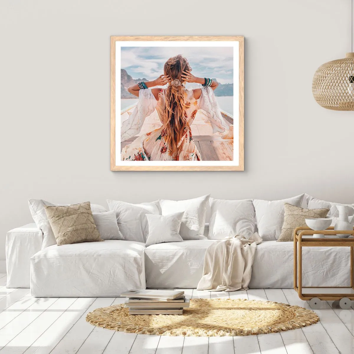 Affisch i ram av ljusek - På väg mot lycka - 40x40 cm