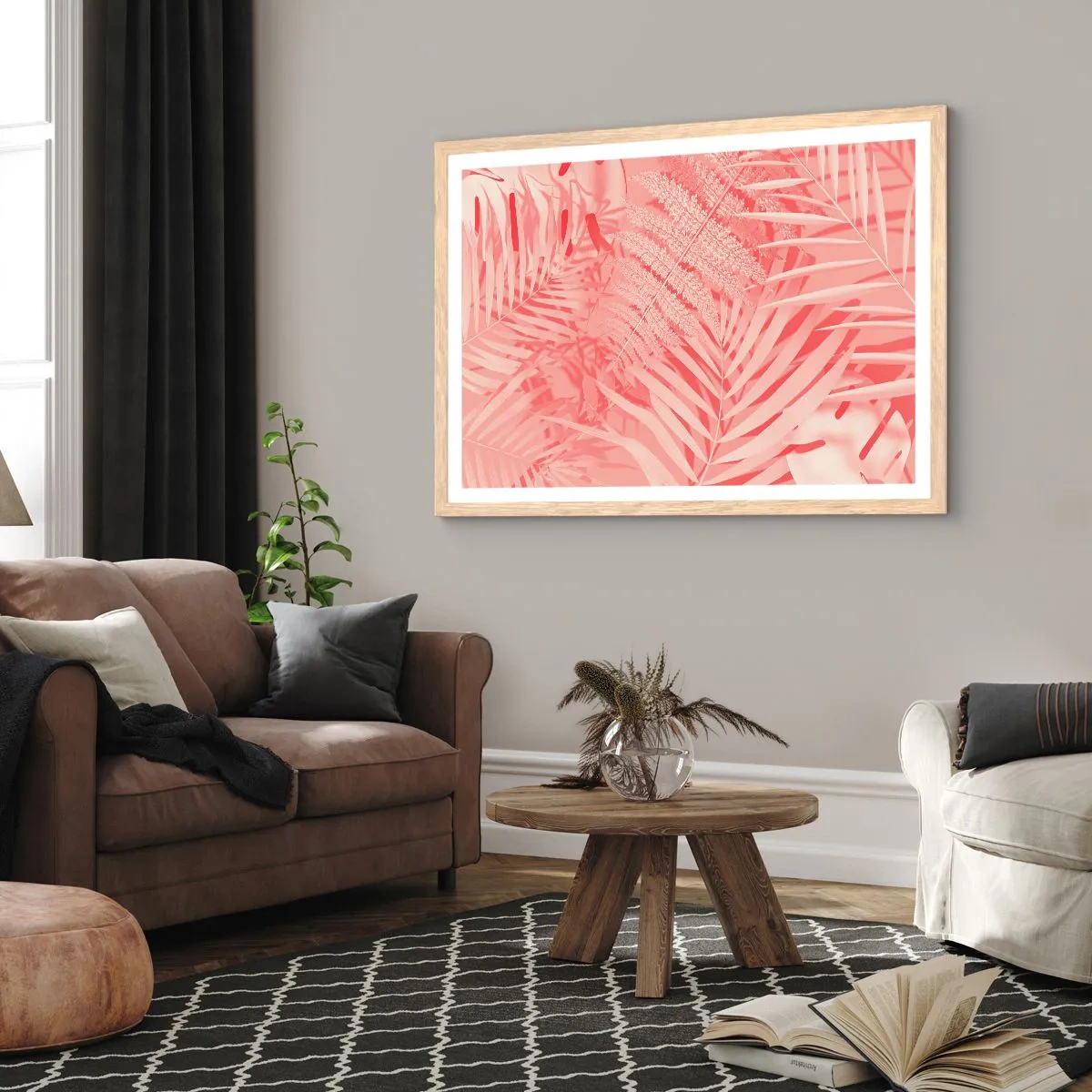 Affisch i ram av ljusek - Rosa koncept - 91x61 cm