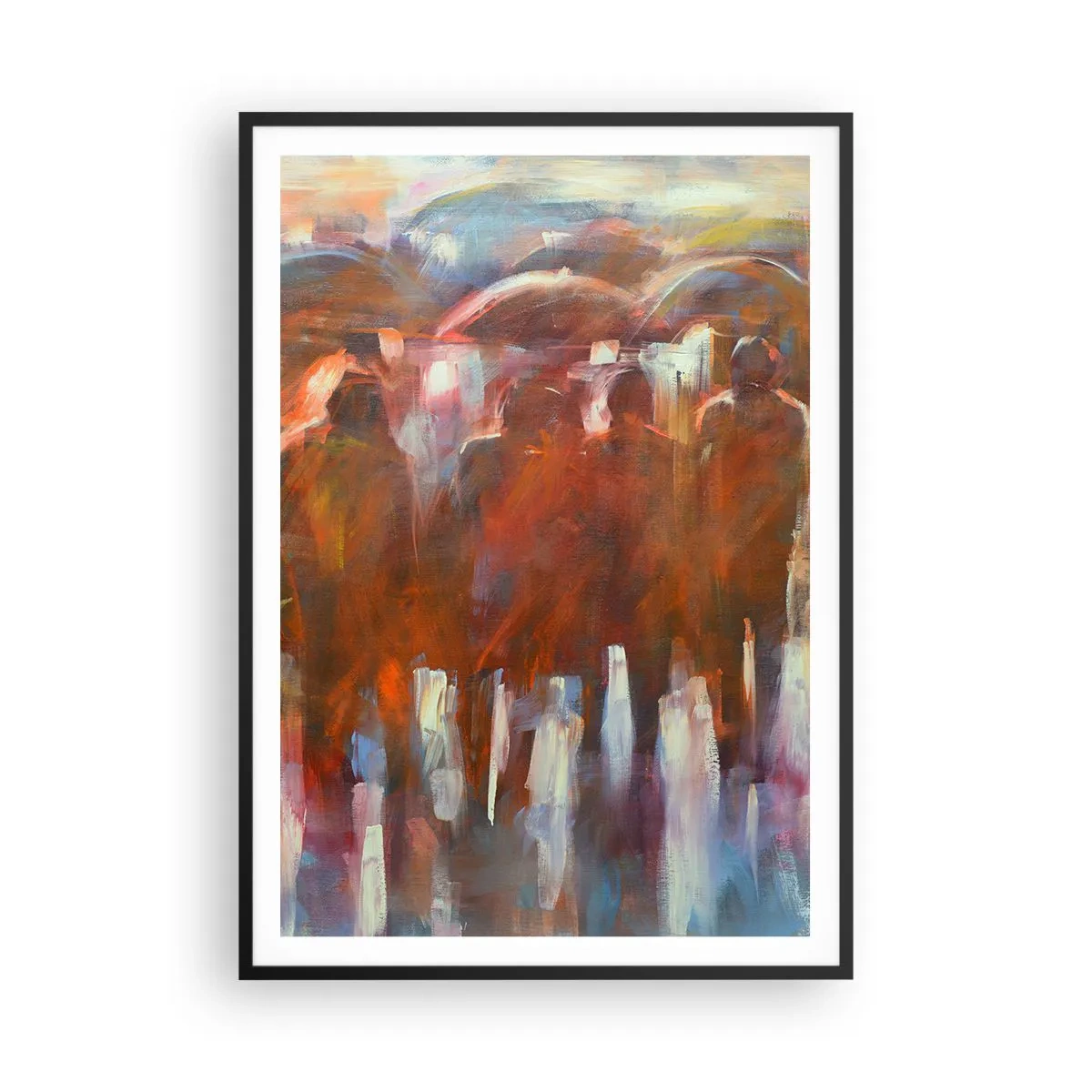 Affisch i svart ram - Jämna i regn och dimma - 70x100 cm