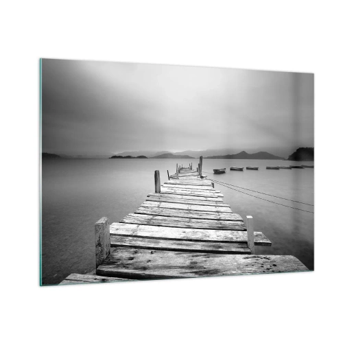 Glastavla - Bild på glas - Bortom bergen och hav - 100x70 cm