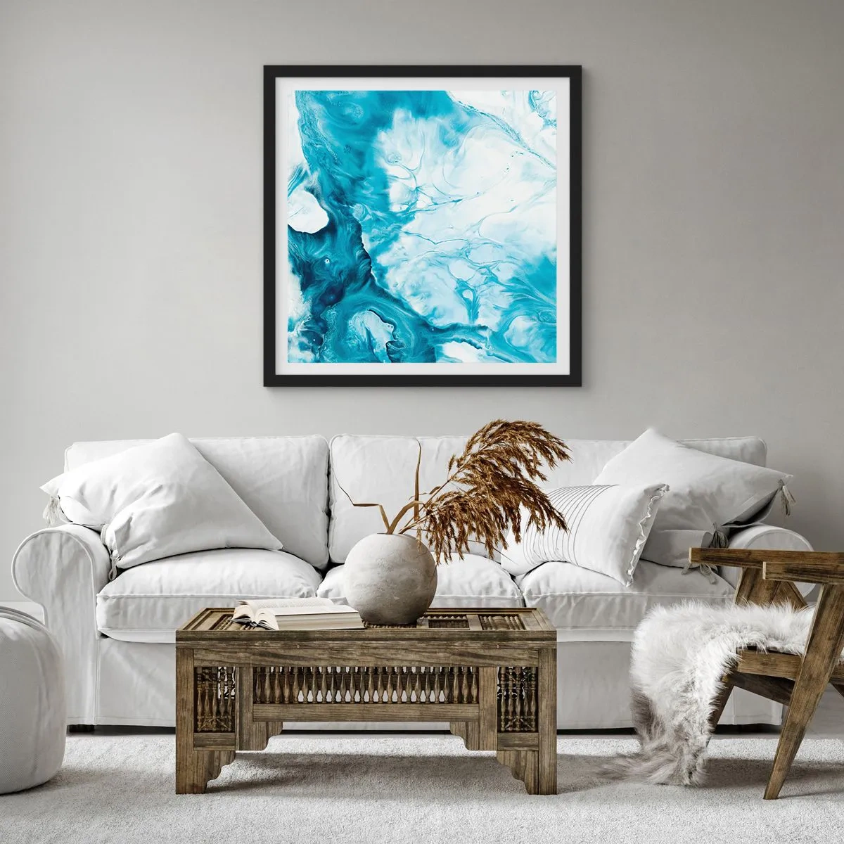 Affisch i svart ram - Blåhetens konsert - 40x40 cm