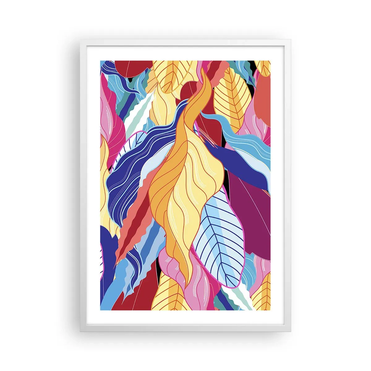 Affisch i vit ram - Färgglad röra - 50x70 cm