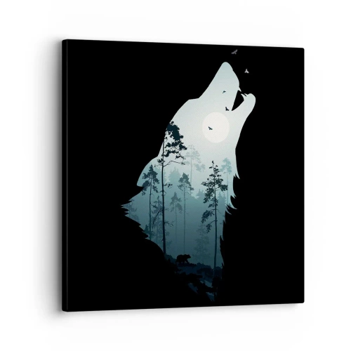Canvastavla - Bild på duk - Skogsnattens röst - 30x30 cm