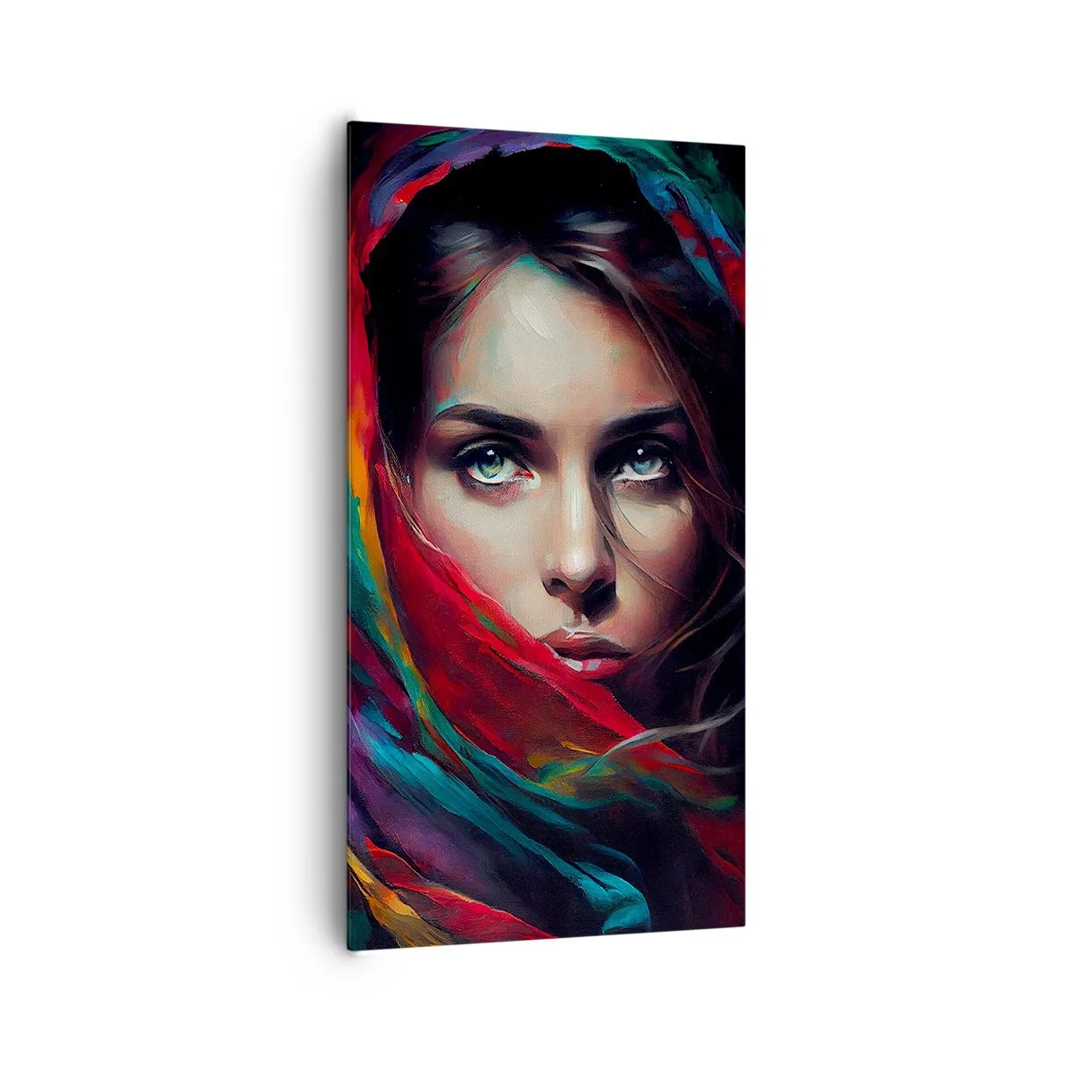 Canvastavla - Bild på duk - Grönögd hemlighet - 65x120 cm