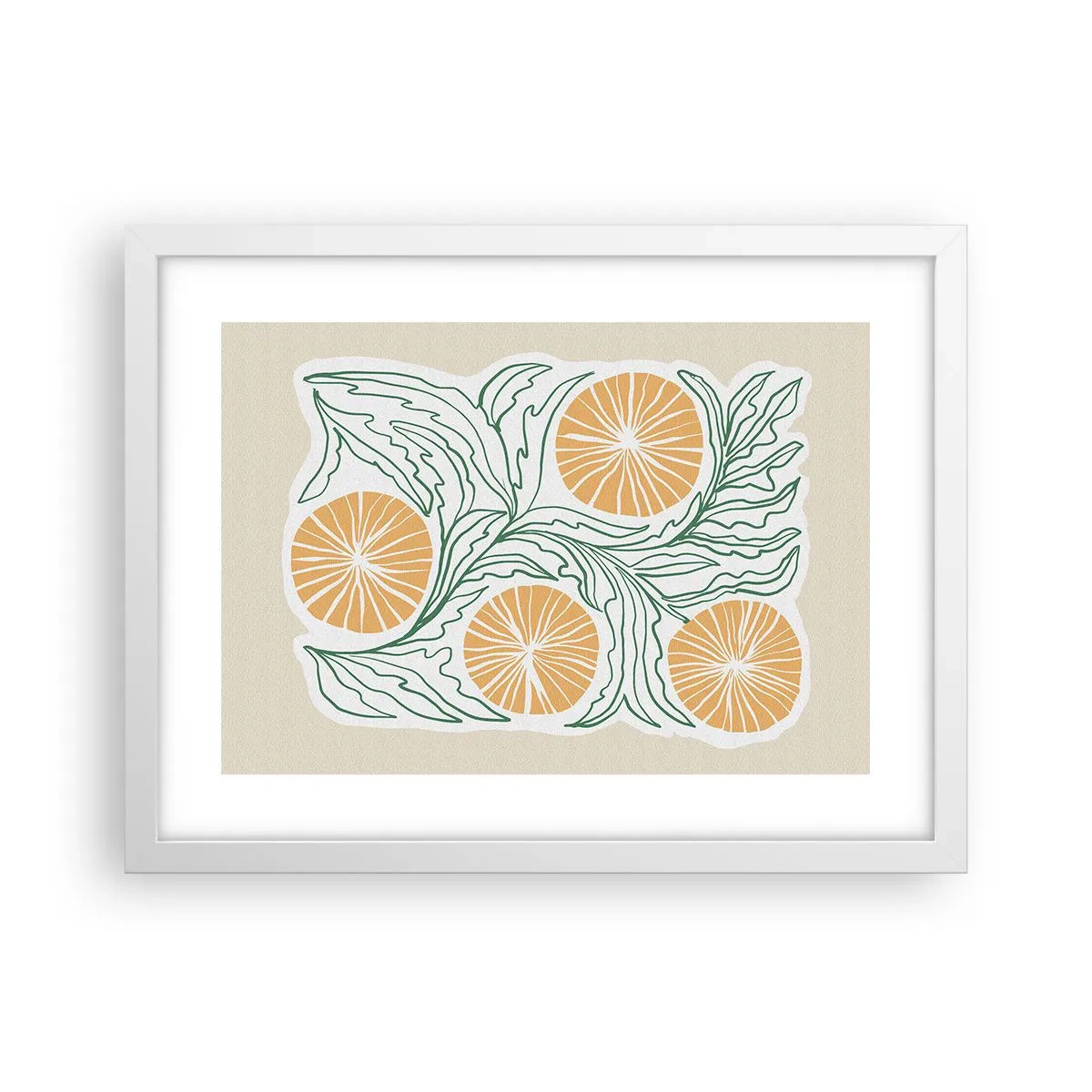 Affisch i vit ram - Etniskt med en touch av abstraktion - 40x30 cm