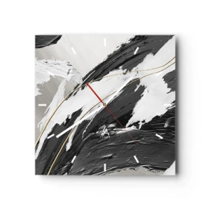 Väggklocka - Klocka på glas - Storslagen abstraktion - 30x30 cm