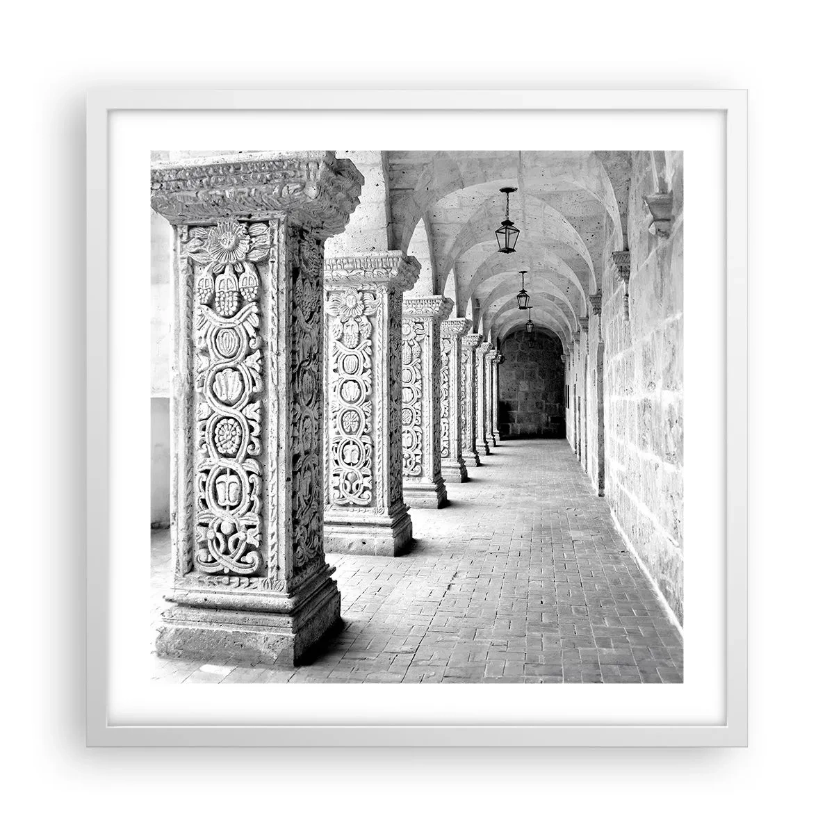 Affisch i vit ram - Och vart tar det vägen? - 50x50 cm