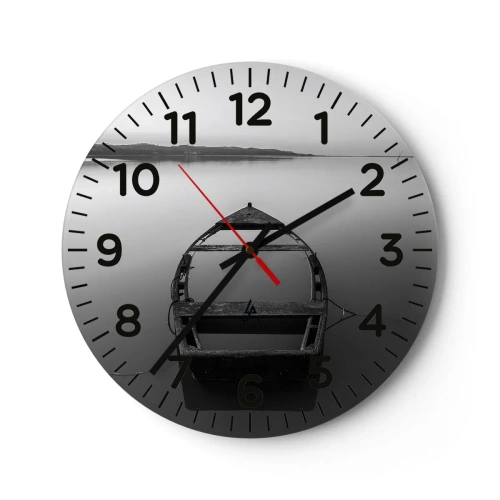 Väggklocka - Klocka på glas - Längtan och melankoli - 30x30 cm