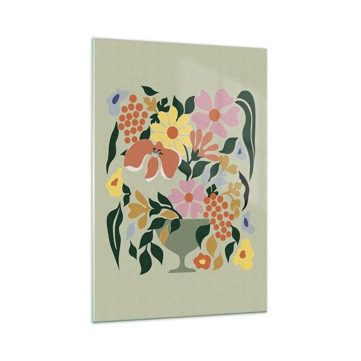 Glastavla - Bild på glas - En bukett full av liv - 70x100 cm