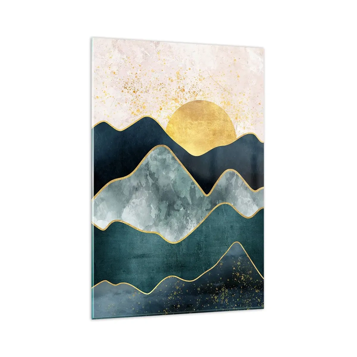 Glastavla - Bild på glas - Bortom bergen - 80x120 cm