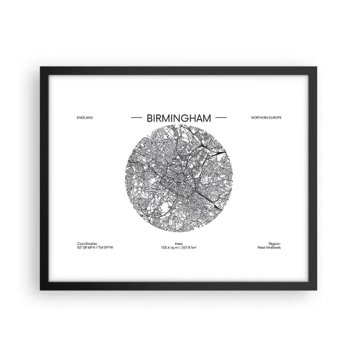 Affisch i svart ram - Birminghams anatomi - 50x40 cm