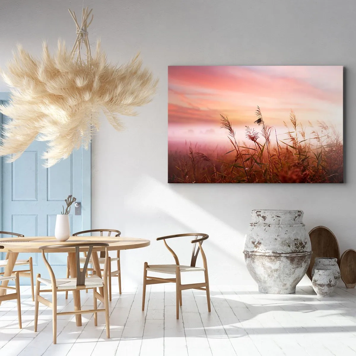 Canvastavla - Bild på duk - Drakar, maskrosor, vind - 120x80 cm