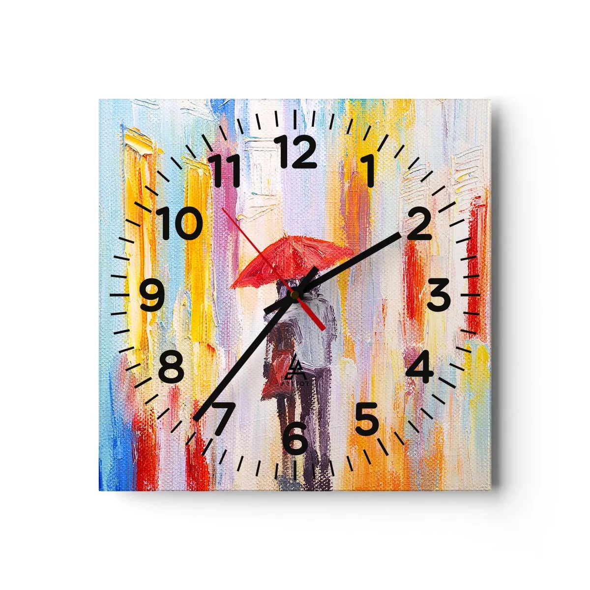 Väggklocka - Klocka på glas - Må det fortsätta regna - 40x40 cm