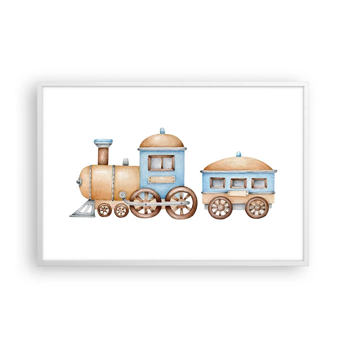 Affisch i vit ram - Stående vid stationen... - 91x61 cm