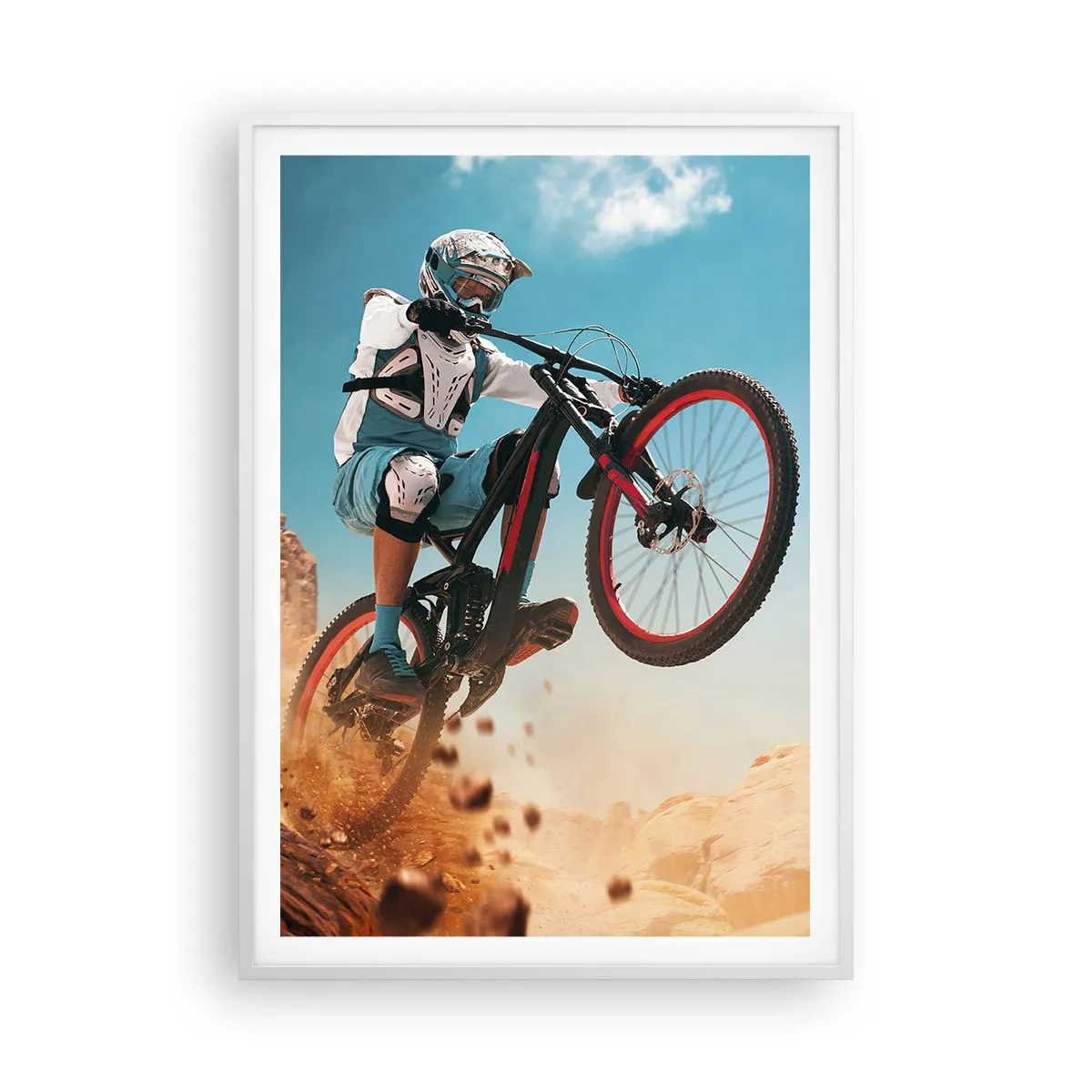 Affisch i vit ram - Cykelgalning - 70x100 cm