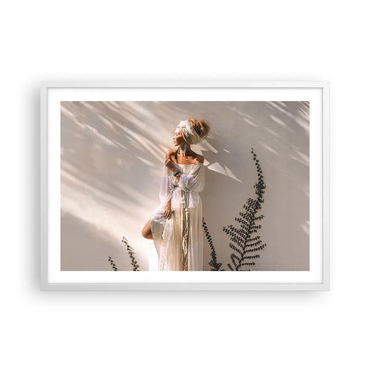 Affisch i vit ram - Solen och flickan - 70x50 cm