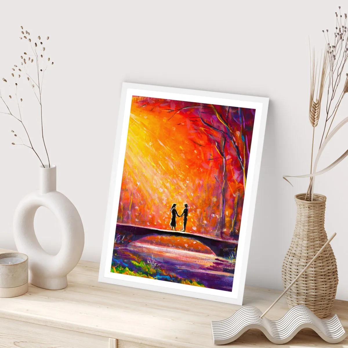 Affisch i vit ram - Himlen älskar också dem - 70x100 cm